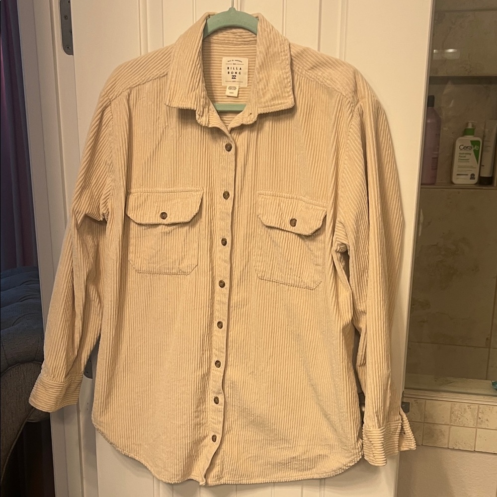 Billabong Cream Corduroy Shirt Jacket
